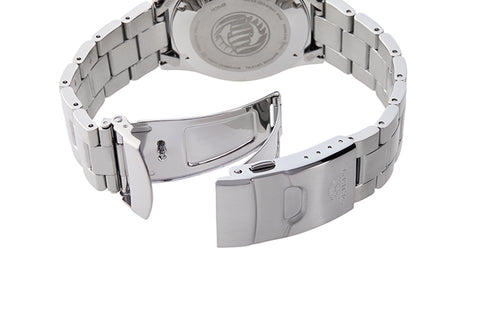 Kamasu RA-AA0001B19B | RA-AA0001B stainless steel bracelet fitted with safety foldover clasp and push button