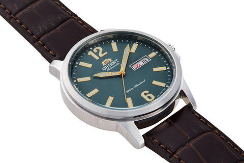 Camper RA-AA0C06E19B | RA-AA0C06E. A green dial automatic sports watch with 41.6mm case size ,date window and featuring arabic numerals fitted with a leather strap. Shop now on orientwatch.in