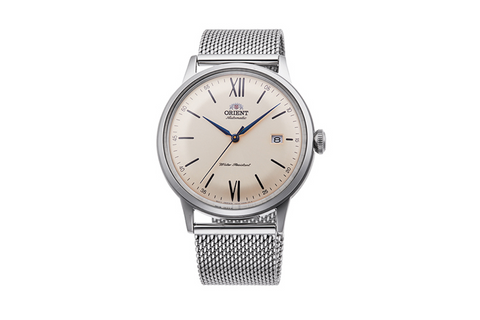 Bambino Legacy RA-AC0020G10B | RA-AC0020G. A champgne dial automatic dress watch of 40.5mm case size with domed dial and crystal, featuring roman hour markers at the 12 and 6 o'clock position. Shop now on orientwatch.in
