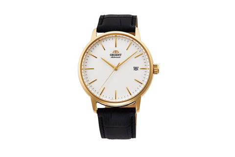Maestro RA-AC0E03S10B | RA-AC0E03S. A white dial automatic dress watch of 40mm case size,date window, exhibition caseback fitted with a leather strap. Shop now on orientwatch.in