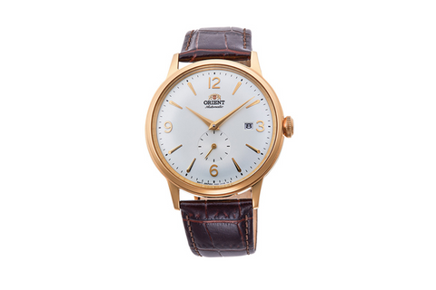 Bambino Small Seconds RA-AP0004S10B | RA-AP0004S. A white dial automatic dress watch of 40.5mm case size with seconds hand subdial fitted with a leather strap.Shop now on orientwatch.in