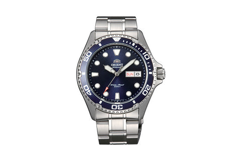 Ray  FAA02005D9 | AA02005D. A blue dial automatic dive watch of 41.5mm case size, 200m water resistance and screwed down crown. Shop now on orientwatch.in