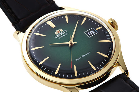 Bambino Youth SAC08002F0. A green dial automatic dress watch of 42mm case size fitted with a leather strap. Shop now on orientwatch.in