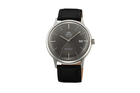 Bambino Contemporary FAC0000CA0.A grey dial automatic dress watch of 40.5mm case size with domed dial and crystal fitted with a leather strap. Shop now on orientwatch.in