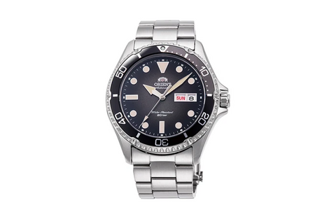 Kamasu II RA-AA0810N19B | RA-AA0810N. A grey dial automatic diver watch 200m water resistance, case size 41.8m with sapphire crystal  and screwed down crown.  Shop now on orientwatch.in