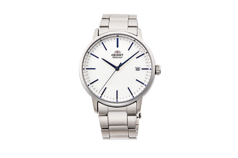 Maestro  RA-AC0E02S10B | RA-AC0E02S. A  white dial automatic dress watch of 40mm case size,date window, exhibition caseback fitted with a metal strap. Shop now on orientwatch.in