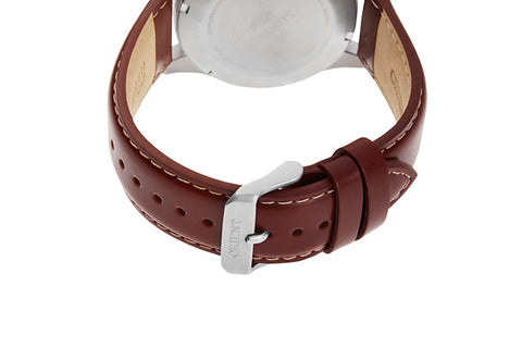 Defender RA-AK0405Y10B | RA-AK0405Y brown leather strap fitted with stainless steel buckle 