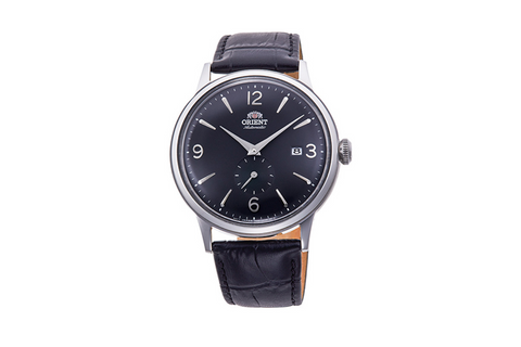 Bambino Small Seconds RA-AP0005B10B | RA-AP0005B. A black dial automatic dress watch of 40.5mm case size with seconds hand subdial fitted with a leather strap.Shop now on orientwatch.in