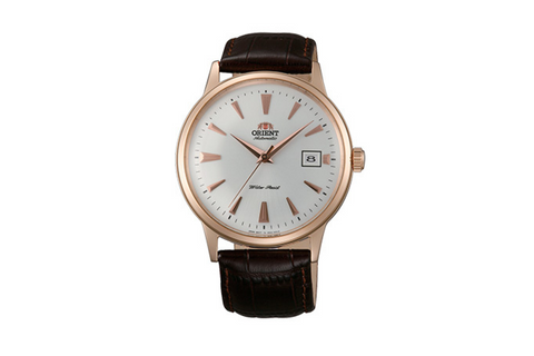 Bambino Classic SAC00002W0 | AC00002W .A white dial automatic dress watch of 40.5mm case size ,a date window and fitted with a leather strap. Shop now on orientwatch.in